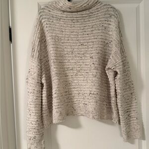 Madewell Cream Speckled Turtleneck Sweater